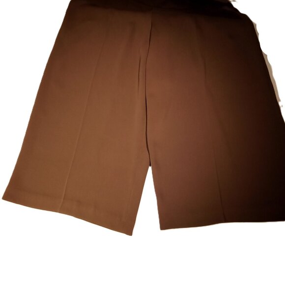 Harve Benard Pants 14 Wide Leg Gauchos Brown Vintage Pockets Side Zip NWT - Picture 6 of 11